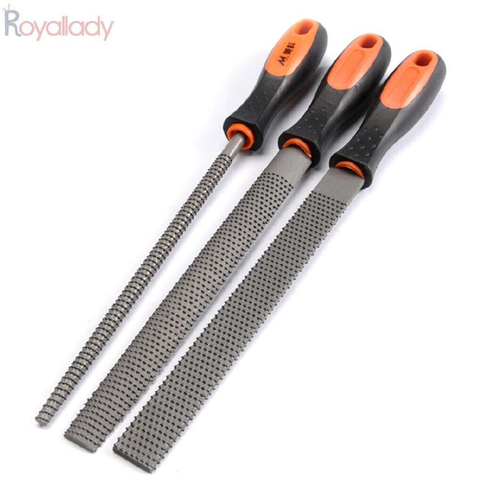 3PC metal File Set 8" 200 mm Half Round Flat Half Round Wood Rasp Triangular AU