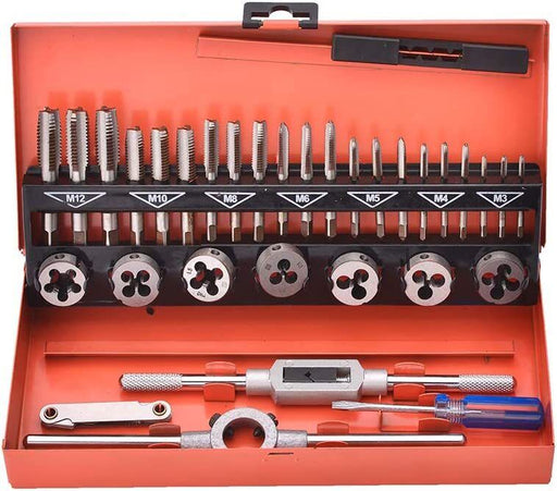 HARDEN 32PCS HSS Tap&Die Set Metric Wrench Tungsten Carbide Screw Thread M3-M12 - FISHER DISCOUNT