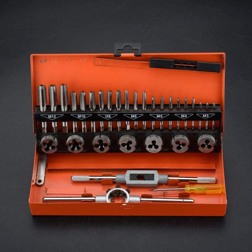 HARDEN 32PCS HSS Tap&Die Set Metric Wrench Tungsten Carbide Screw Thread M3-M12 - FISHER DISCOUNT