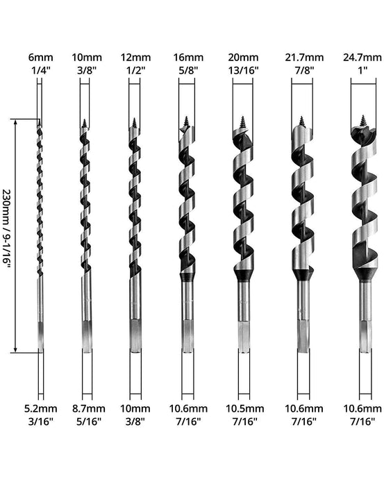 long wood drill 8 10 12 14 16 18 20 22 25 x 230 400 mm Auger Hex Shank Twist Bit - FISHER DISCOUNT