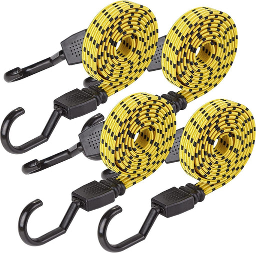 Bungee Cord 60cm/90cm/120cm Flat Strap Tie Down with Adjustable Hooks Heavy Duty - FISHER DISCOUNT