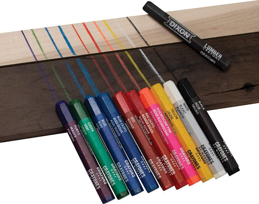 Builders Lumber Crayons For Marking Timber Concrete Yellow Black Red Blue White - FISHER DISCOUNT