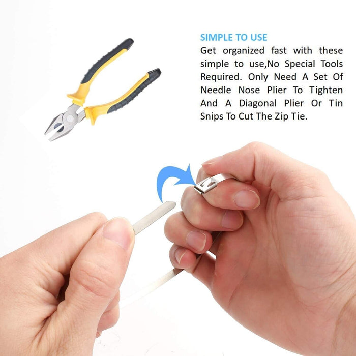 20PC Stainless Steel Cable Ties Zip Strap Locking Wrap 150-300mm SS304 Grade AUS