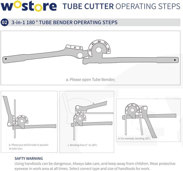 HD Tube Bender Pipe bender 3 IN 1 Curving Plier 180° Pipe Bender 6mm,8mm,10mm