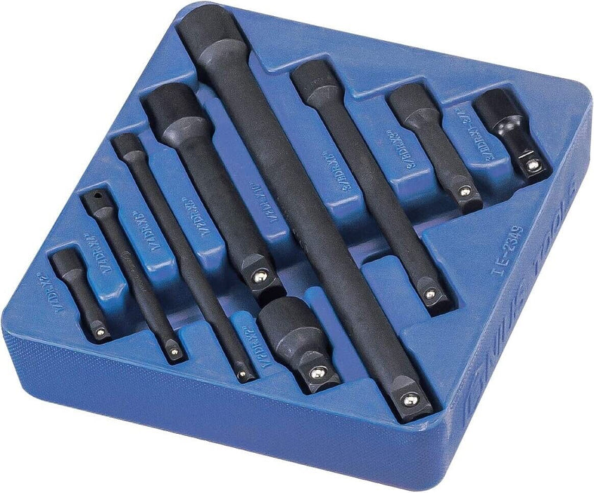 Genius TOOLS 9 Piece 1/4" 3/8" & 1/2" Drive Wobble Bar Extension Socket Set