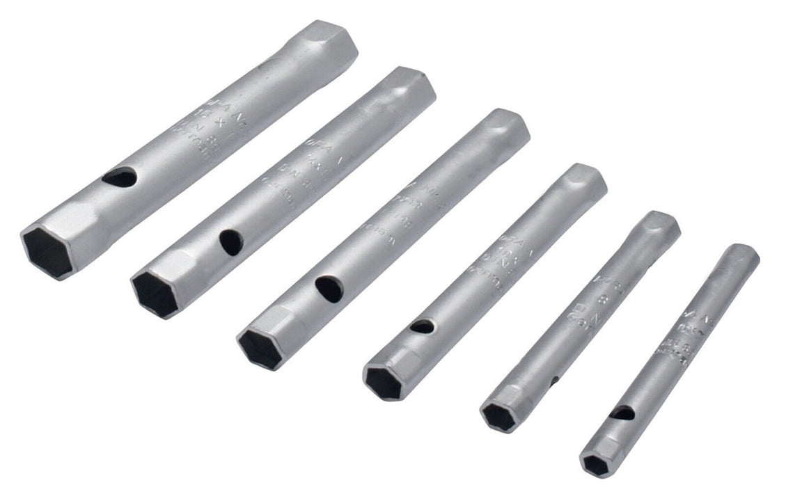 6Pcs 8-17mm Set TUBULAR BOX TUBE SPANNER SOCKET WRENCH TAP HAND PLUMBER TOOL