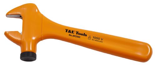 T&E Tools 1000V VDE INSULATED WRENCH ELECTRICIAN SHIFTER SPANNER 8/10/12" TAIWAN