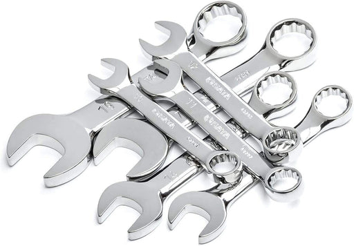 METRIC STUBBY SPANNER SET 5PCS MINI SPANNER SET SHORT WRENCH WORKSHOP HAND TOOL - FISHER DISCOUNT