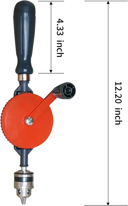 NEW Trade Professional Quality Hand Crank Manual DRILL. 8mm Keyless Chuck. DIY - FISHER DISCOUNT