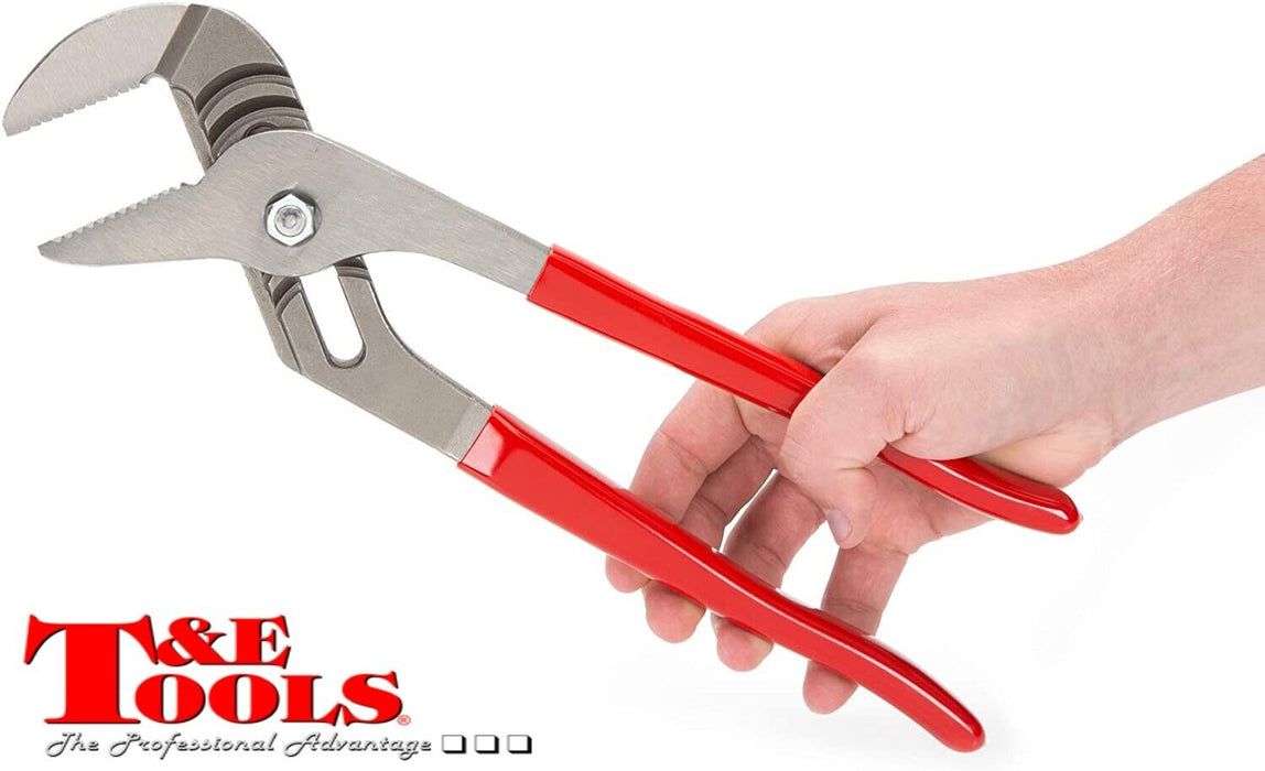 T&E Tools 10" MULTI GRIP multigrip grooved pipe WATER PUMP PLIERS curved jaw