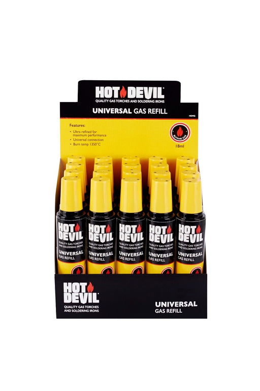 Hotdevil Butane Gas Refill Lighter Fuel Universal Tip 18ml Portable 1 bottles - FISHER DISCOUNT