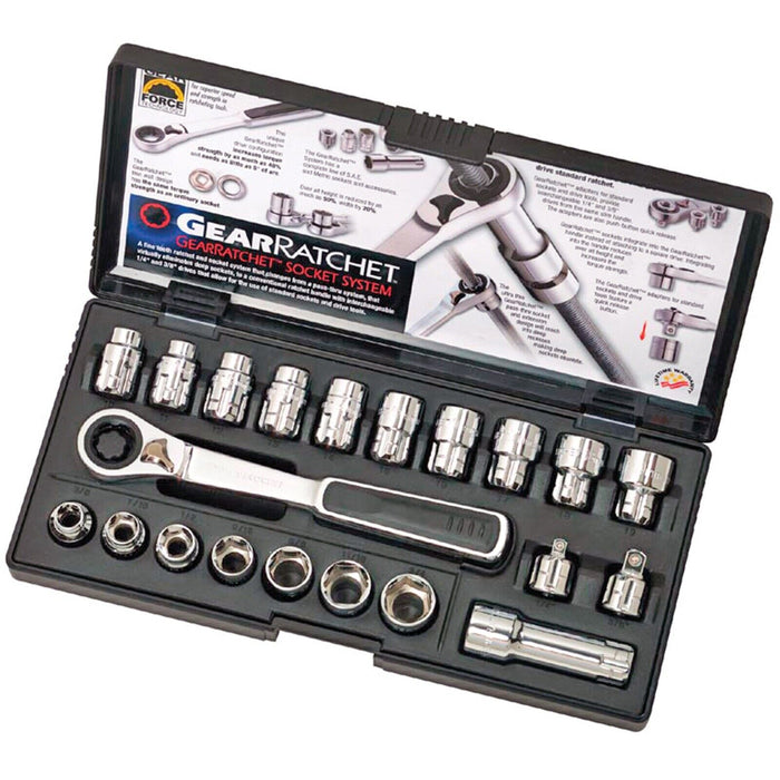 T&E Tools 16 Piece 13mm Hollow Dr Metric Gear-Ratchet Socket Set Made in Taiwan