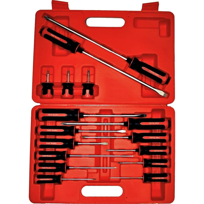 T&E TOOLS  NEW MASTER SCREWDRIVER SET S2 STEEL S78016 16Pce TANG THRU SHAFT