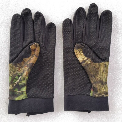 FORCE PRO Lightweight Real Tree Camo Hunting Gloves Touchscreen Finger Grip Palm - FISHER DISCOUNT