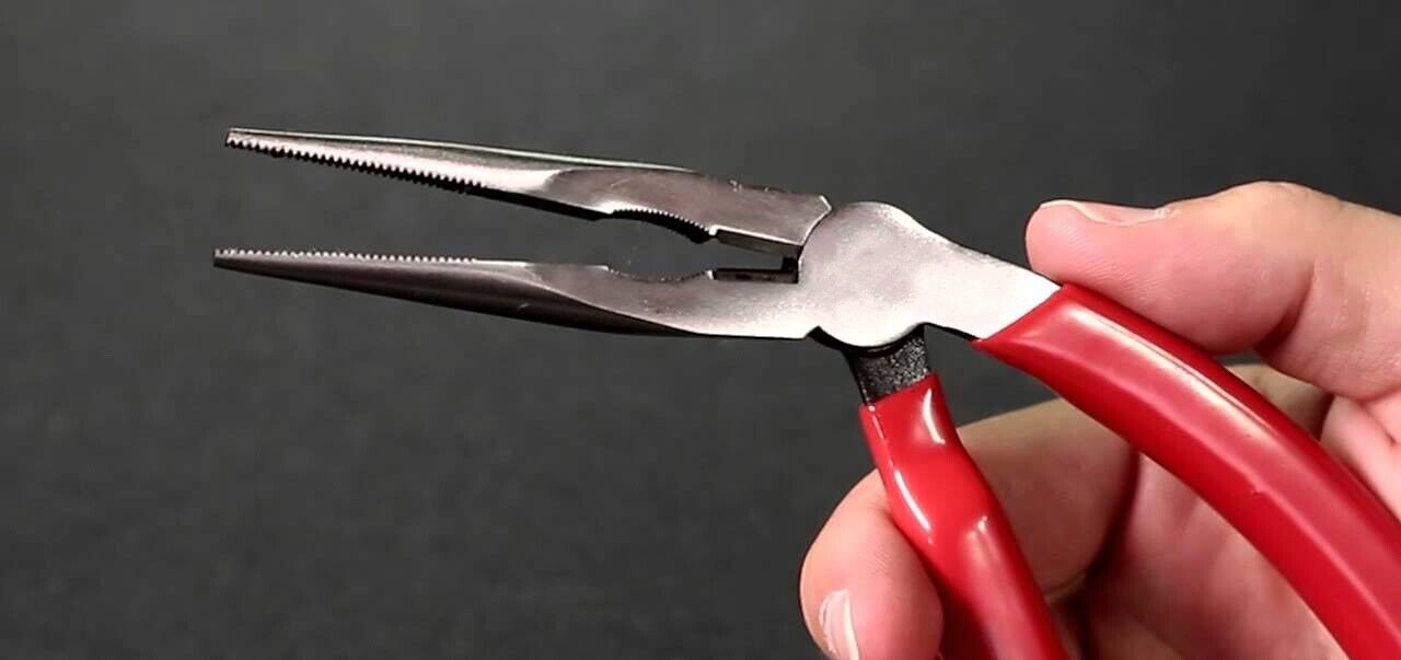 FORCE PRO Long-Reach Needle Offset right angle 200mm Long nose Pliers