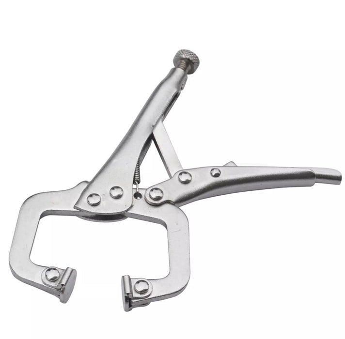 3Pc Mini Lock Grip Pliers Stubby Curved Jaw C-Clamp Long Nose Vise Welding Hold