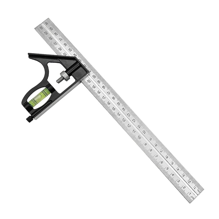 12Inch 300mm Combination Square Spirit Level Angle Finder Stainless Steel Ruler