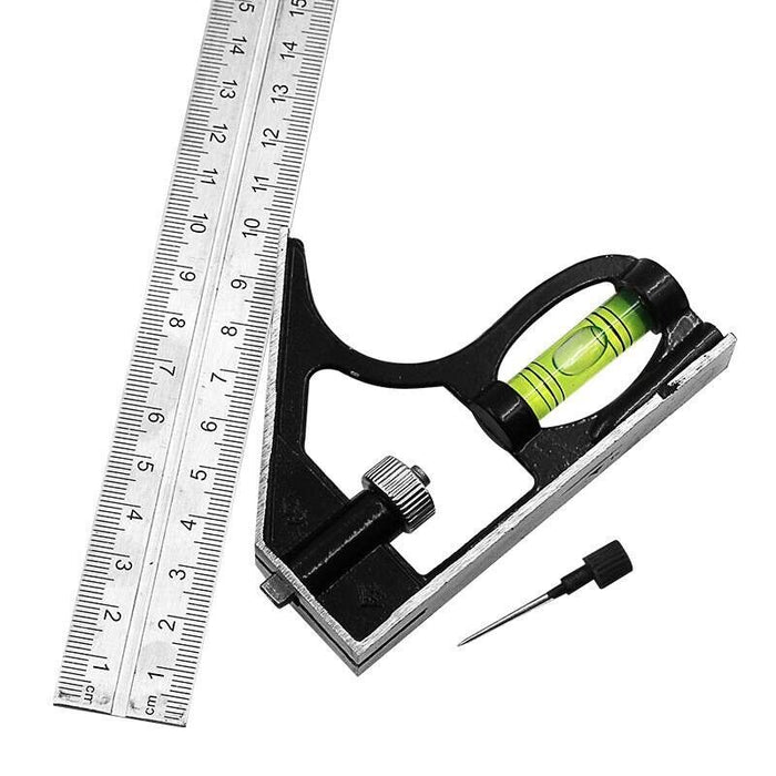 12Inch 300mm Combination Square Spirit Level Angle Finder Stainless Steel Ruler