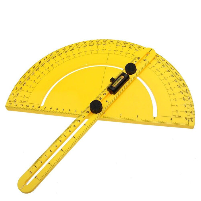 Protractor Angle Finder 0-180° Round Head with 250mm 10inch Arm Measuring Ruler