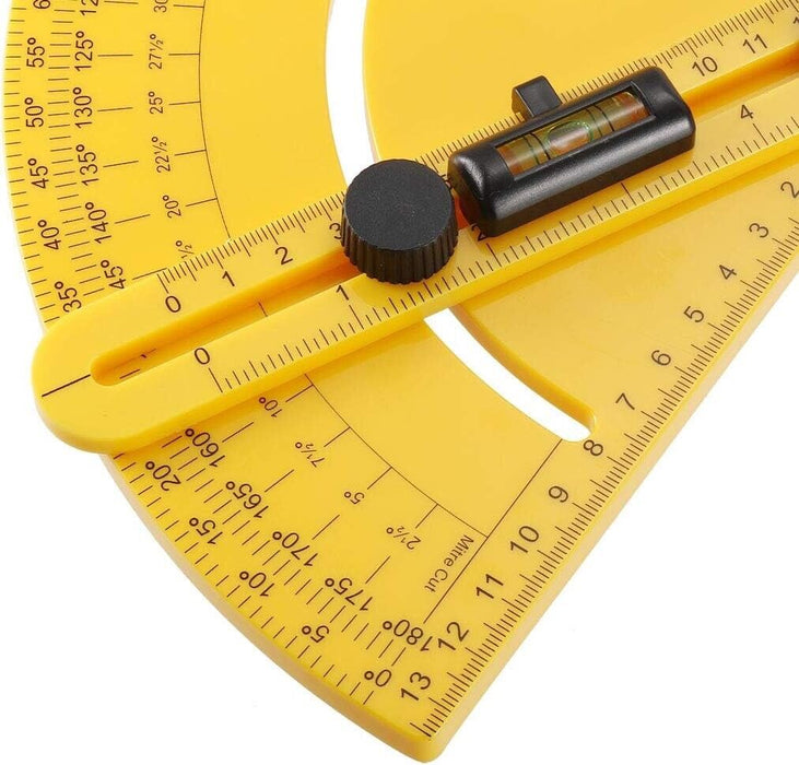 Protractor Angle Finder 0-180° Round Head with 250mm 10inch Arm Measuring Ruler