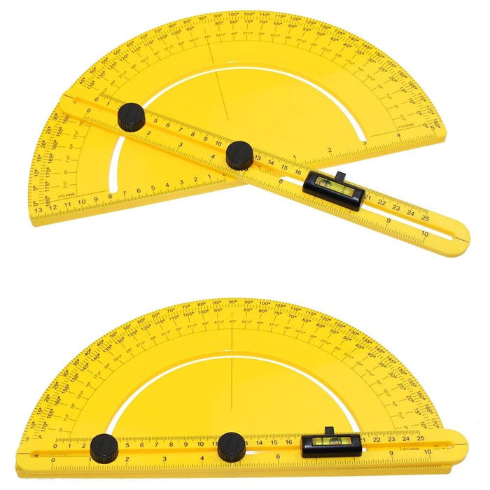 Protractor Angle Finder 0-180° Round Head with 250mm 10inch Arm Measuring Ruler