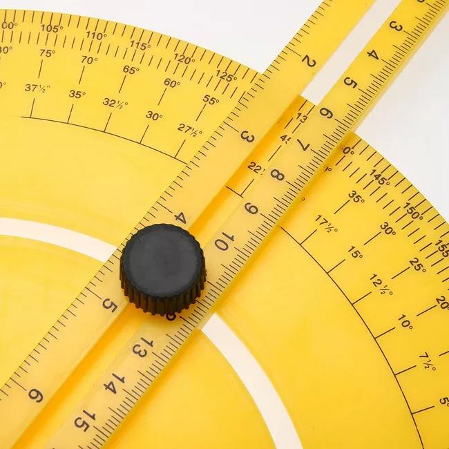 Protractor Angle Finder 0-180° Round Head with 250mm 10inch Arm Measuring Ruler