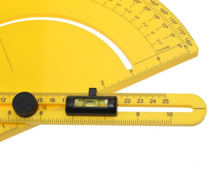 Protractor Angle Finder 0-180° Round Head with 250mm 10inch Arm Measuring Ruler