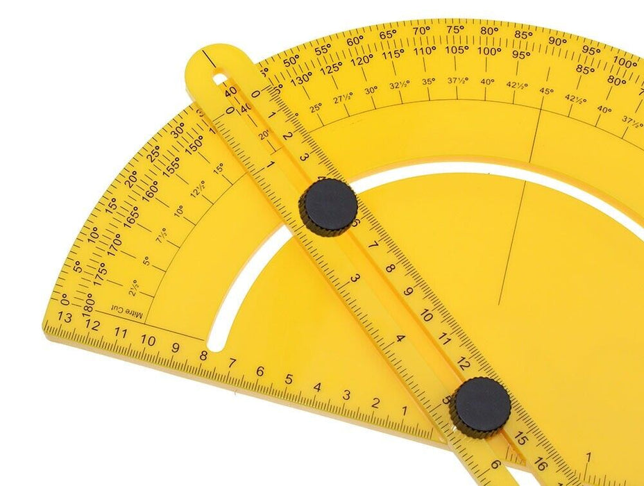 Protractor Angle Finder 0-180° Round Head with 250mm 10inch Arm Measuring Ruler