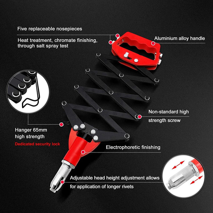 Lazy Tongue Riveter Hand Rivet Gun 32'' Rivet Pop Heavy Duty Tong Sheet Metal