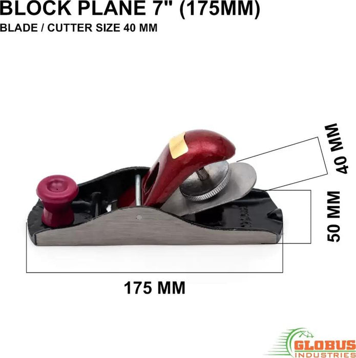 Block Plane. Red Hand Wood Plane for Planing timber. 160mm long Carpenter tools