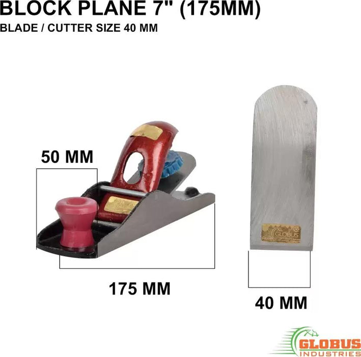 Block Plane. Red Hand Wood Plane for Planing timber. 160mm long Carpenter tools