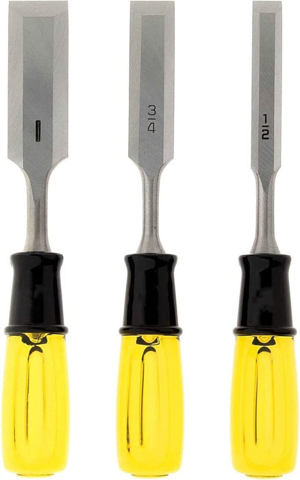 FROCE PRO 3PC Thru Tang Butt Chisel Set Steel Cap Ergonomic Design12/19/25mm