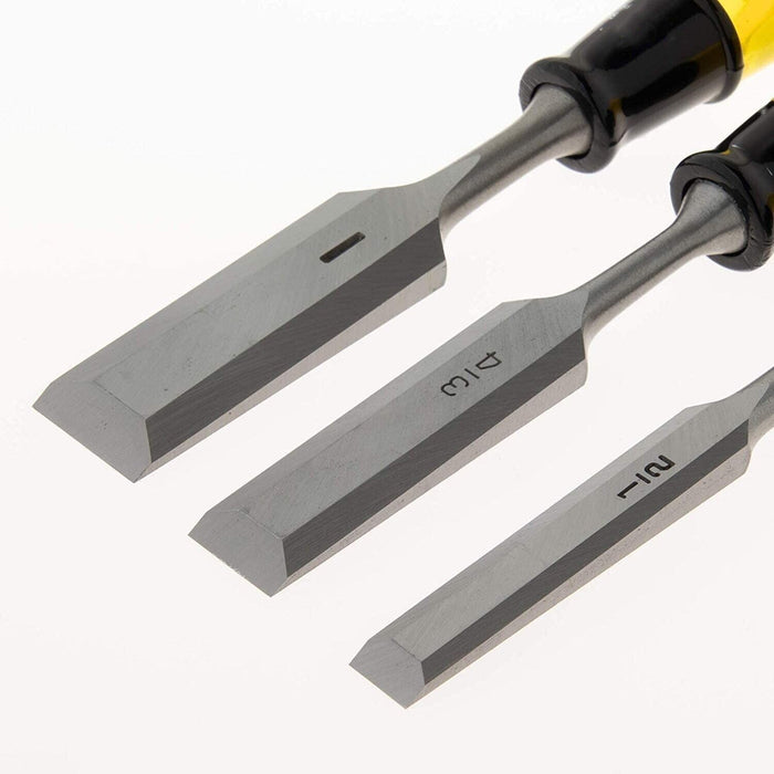 FROCE PRO 3PC Thru Tang Butt Chisel Set Steel Cap Ergonomic Design12/19/25mm