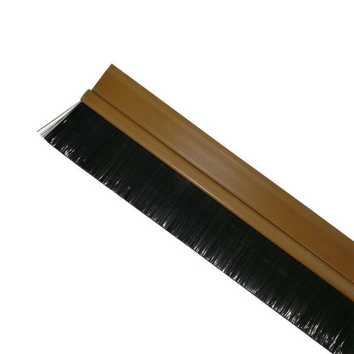 1220*19mm Draught Excluder Aluminium Brush Sweep Bottom Door Brush/Ruber Seal - FISHER DISCOUNT