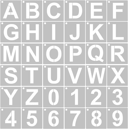 42PC 75mm Number Stencil individual pcs A-Z 0-9 plus symbols - AU STOCK - FISHER DISCOUNT