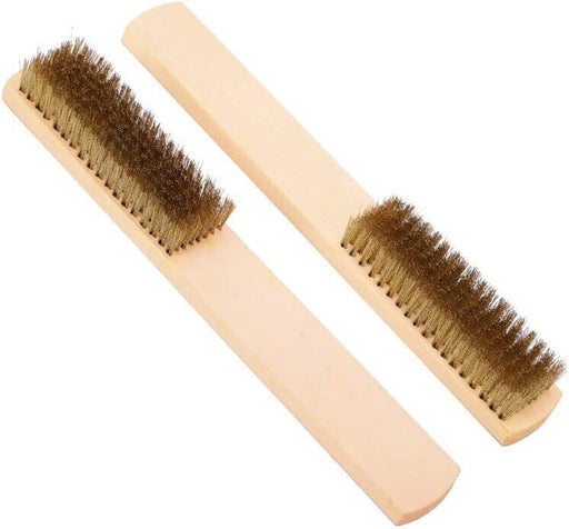 3Pcs Brass WIRE BRUSH wood handle PART CLEANING BRASS BRUSH  4Row - FISHER DISCOUNT