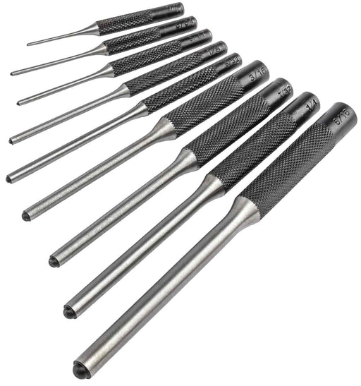 8PC Heavy Duty Long Pin Punch Set Roll Nail Steel 3/32 1/8 5/32 3/16 7/32 3/8 - FISHER DISCOUNT