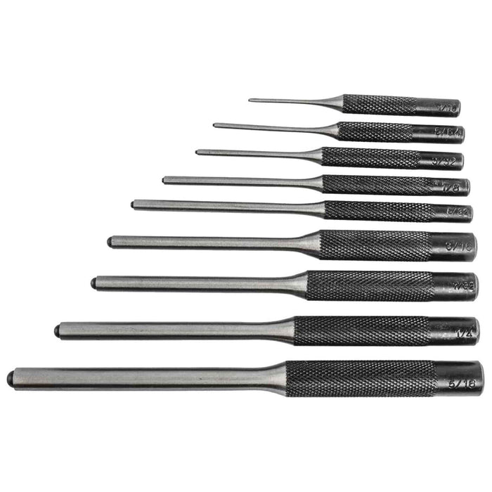 8PC Heavy Duty Long Pin Punch Set Roll Nail Steel 3/32 1/8 5/32 3/16 7/32 3/8 - FISHER DISCOUNT