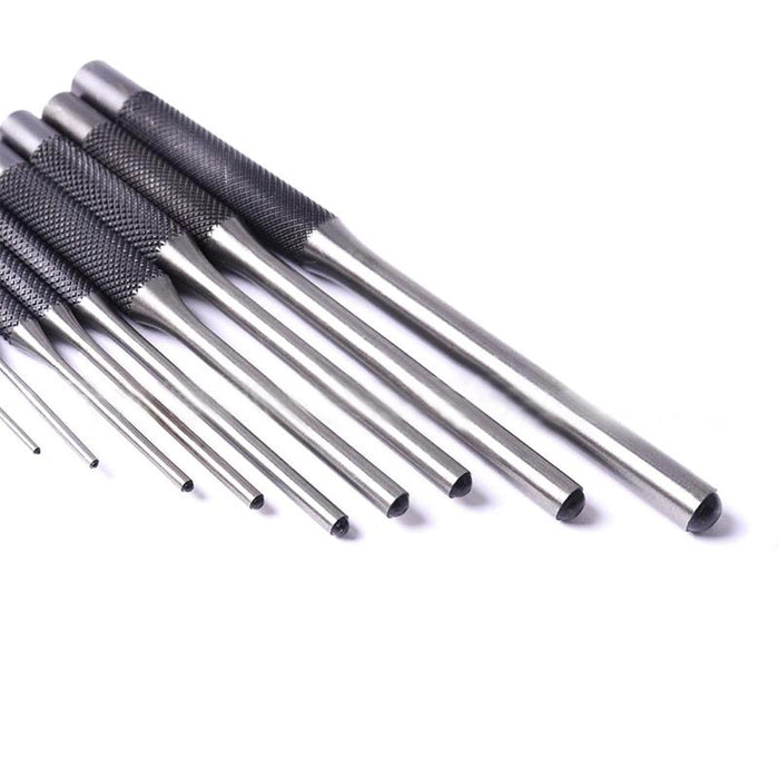 8PC Heavy Duty Long Pin Punch Set Roll Nail Steel 3/32 1/8 5/32 3/16 7/32 3/8 - FISHER DISCOUNT