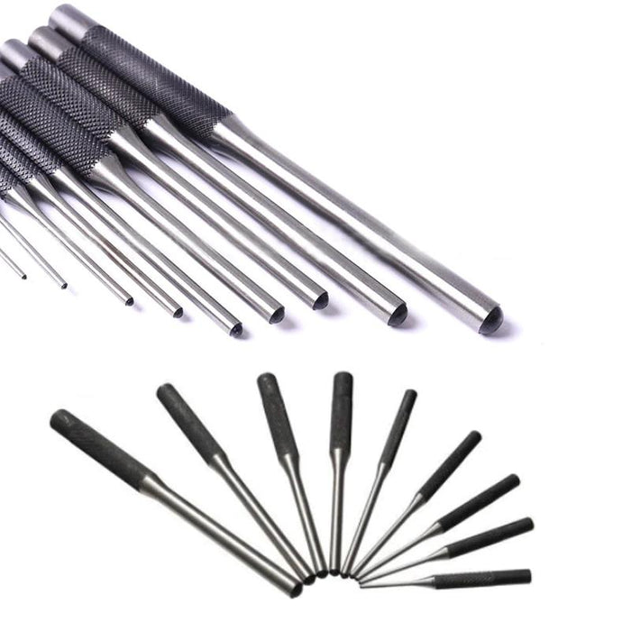 8PC Heavy Duty Long Pin Punch Set Roll Nail Steel 3/32 1/8 5/32 3/16 7/32 3/8 - FISHER DISCOUNT