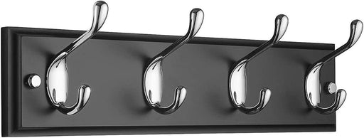 3/4Hooks Wall Mounted Coat Hat Clothes Towel Hook Rack Hanger WHITE/Black AU - FISHER DISCOUNT