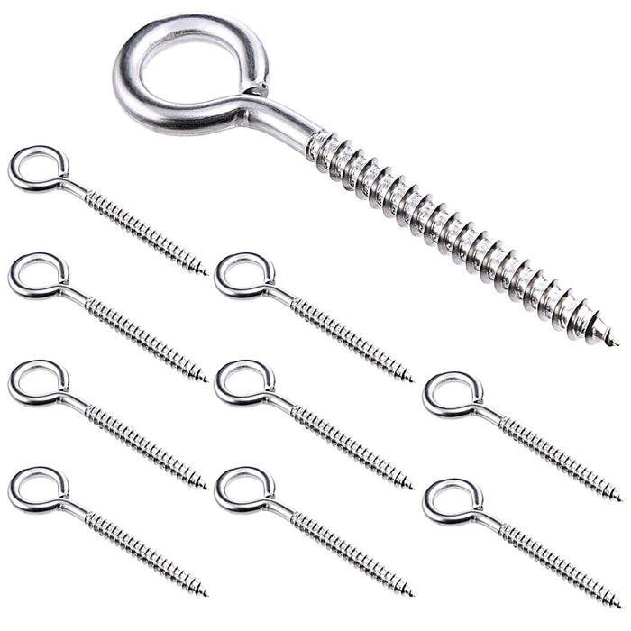 10 pak 6mm long lag eye screw 316 Marine grade stainless steel - suits wood post