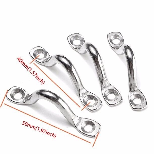 Stainless Steel Bimini Boat Top Pad Eye Straps Kayak Deck Loops Tie Down