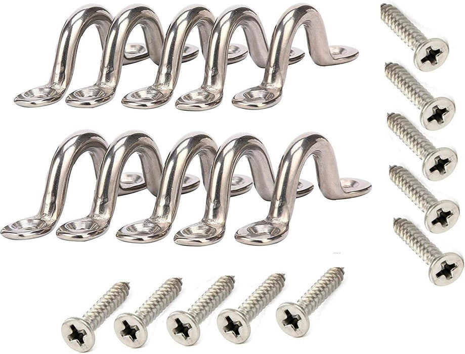 Stainless Steel Bimini Boat Top Pad Eye Straps Kayak Deck Loops Tie Down