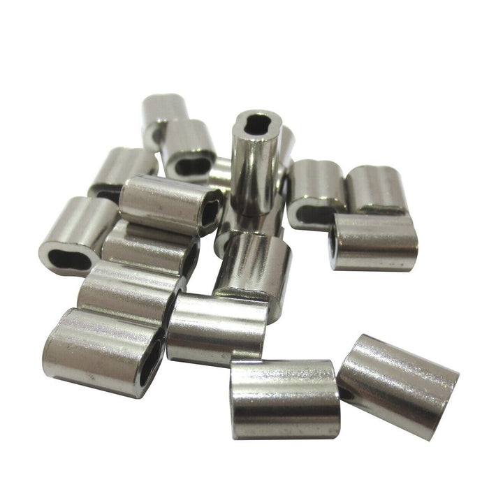 10PC 316 Grade Nickel Plated Copper Swage/Ferrule 3.2mm Wire Rope Balustrade