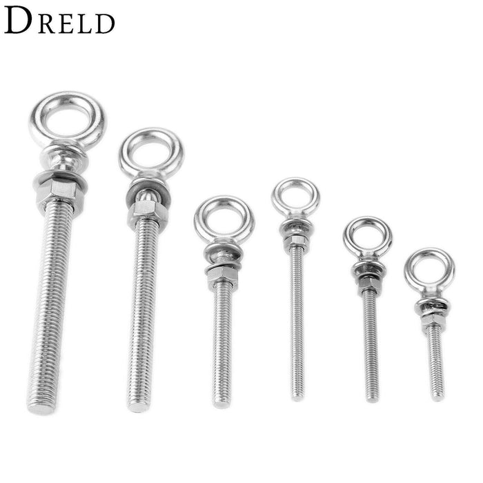 Stainless steel lifting eye bolt A4 316 Marine grade longshank nut M6 M8 M10 M12 - FISHER DISCOUNT