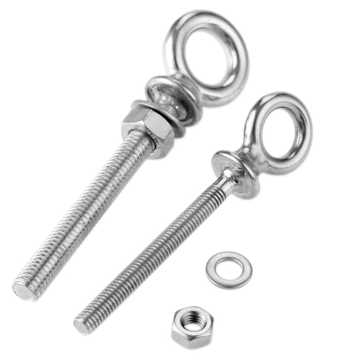 Stainless steel lifting eye bolt A4 316 Marine grade longshank nut M6 M8 M10 M12 - FISHER DISCOUNT