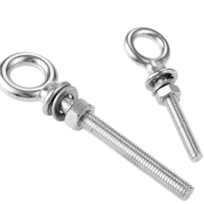 Stainless steel lifting eye bolt A4 316 Marine grade longshank nut M6 M8 M10 M12 - FISHER DISCOUNT