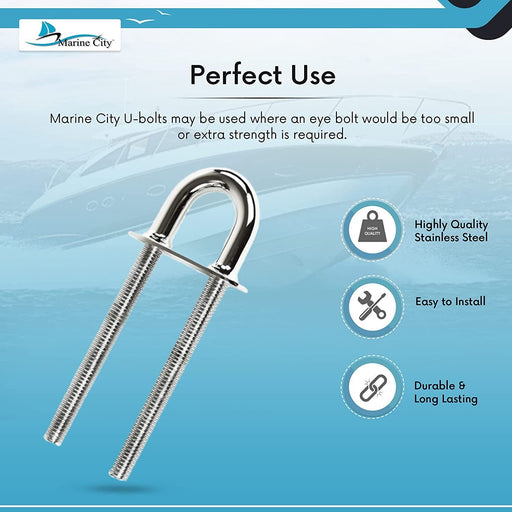 6/8mm G316 STAINLESS STEEL U BOLT BOW EYE NUTS WASHERS BOAT TOW TRAILER AU STOCK - FISHER DISCOUNT