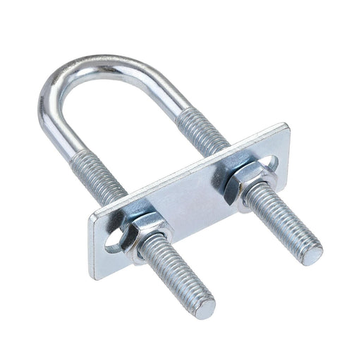 Round U Bolt & Crimp Plate U Bolts Electro Galvanised Includes 2 washers & 2 nut - FISHER DISCOUNT